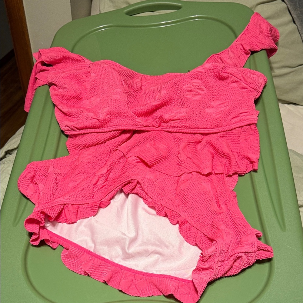 Vibrant Pink Ruffled Swimsuit